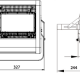 Proiettore a LED Serie FL 60W - Disegno tecnico